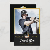 野球選手 現代写真 卒業クラス サンキューカード (正面/裏面)