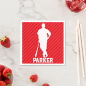 野球選手;緋色の赤ストライプい選手 スタンダードカクテルナプキン (インサイチュ)