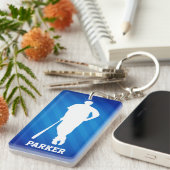 野球選手；青王室のいストライプ選手 キーホルダー (正面右)