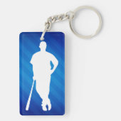 野球選手；青王室のいストライプ選手 キーホルダー (裏面)