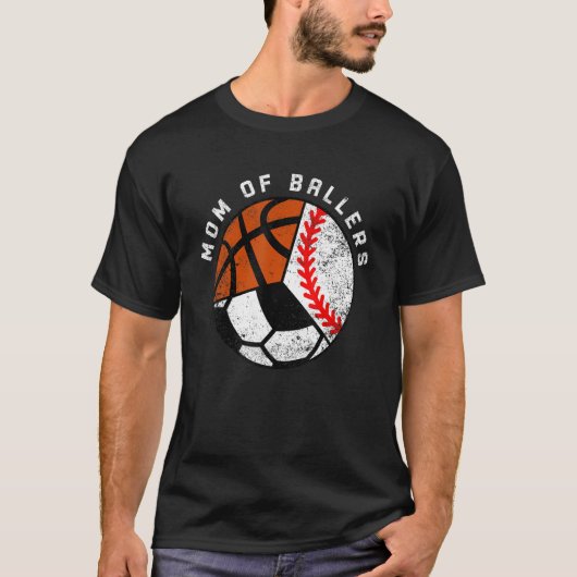 野球部のママ野球サッカーバスケットボールママ Tシャツ (正面)