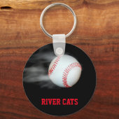 野球部の選手を投げパーソナライズされたる キーホルダー (正面)