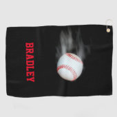 野球部の選手を投げパーソナライズされたる ゴルフタオル (横)