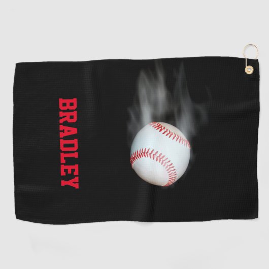 野球部の選手を投げパーソナライズされたる ゴルフタオル (横)