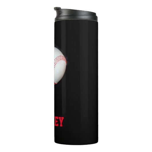 野球部の選手を投げパーソナライズされたる タンブラー (回転右)