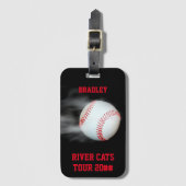 野球部の選手を投げパーソナライズされたる ラゲッジタグ (正面縦)