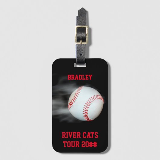 野球部の選手を投げパーソナライズされたる ラゲッジタグ (正面縦)