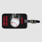 野球部の選手を投げパーソナライズされたる ラゲッジタグ (正面横)