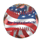 野球障害者アメリカ退役軍人トリビュートピッチ3 野球ボール (裏面)