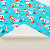 野球雪だるまクリスマスお祝いパターン シェルパブランケット (3/4)