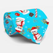 野球雪だるまクリスマスお祝いパターン ネクタイ (ロール)