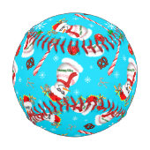 野球雪だるまクリスマスお祝いパターン 野球ボール (正面)