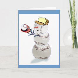 野球雪だるまクリスマス シーズンカード