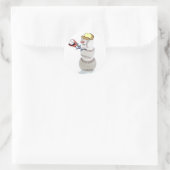 野球雪だるまクリスマス ラウンドシール (バッグ)