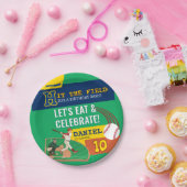 野球飛んでいるグリーンフィールド誕生日紙プレート ペーパープレート (パーティー)