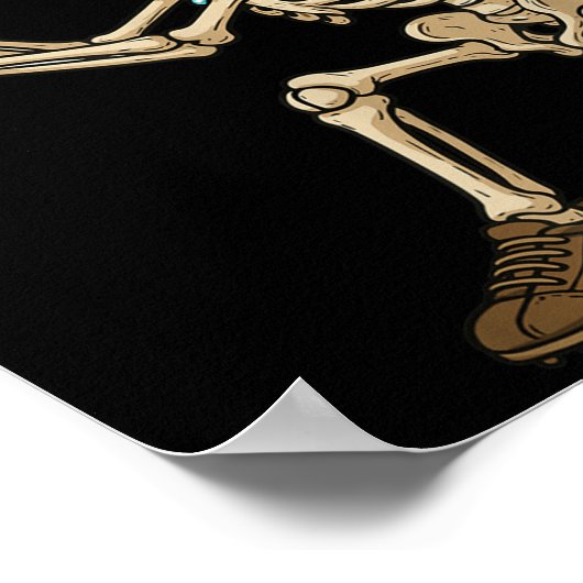 野球骨格おもしろいアイスクリームドリップベースボールボー ポスター (角)