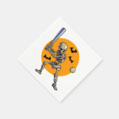 野球骨格ハロウィーン男子野球場 スタンダードカクテルナプキン (角)