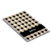 野球黒名パーソナライズされたスパイラル ノートブック (右側)