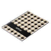 野球黒名パーソナライズされたスパイラル ノートブック (左側)