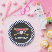 野球1回目の誕生日パーティー ペーパープレート (パーティー)