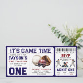 野球1年目を終える1歳の誕生日チケット 招待状 (スタンド正面)