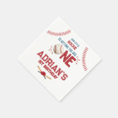 野球1歳の誕生日の少年 スタンダードカクテルナプキン (角)