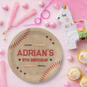 野球1歳の誕生日の少年 ペーパープレート (パーティー)