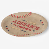 野球1歳の誕生日の少年 ペーパープレート (アングル)