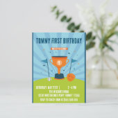 野球1歳の誕生日スポーツテーマ ポストカード (スタンド正面)