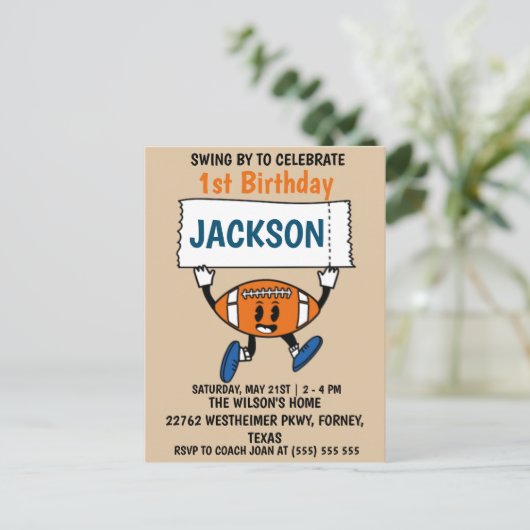 野球1歳の誕生日スポーツテーマ ポストカード (スタンド正面)