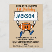 野球1歳誕生日スポーツテーマ ポストカード (正面)