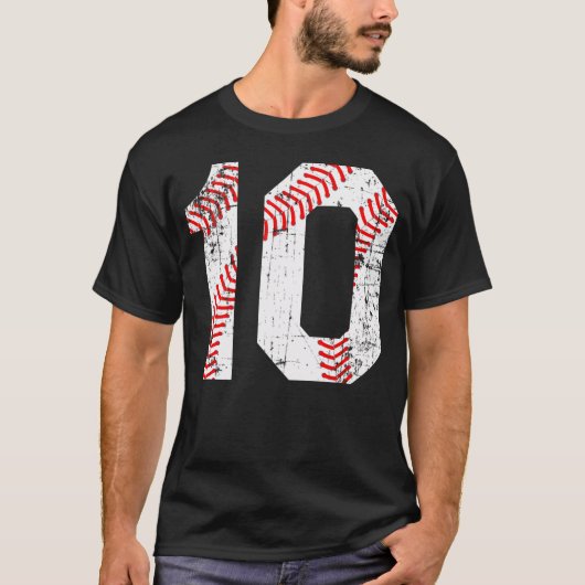 野球10ジャージー番号 Tシャツ (正面)