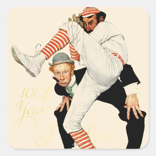 野球100周年 スクエアシール (正面)