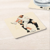 野球100周年 スクエアペーパーコースター (アングル)