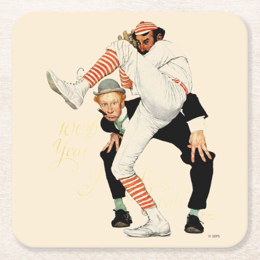 野球100周年 スクエアペーパーコースター (正面)