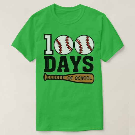野球100日スクール幸せ100th Day Teache Tシャツ (デザイン正面)
