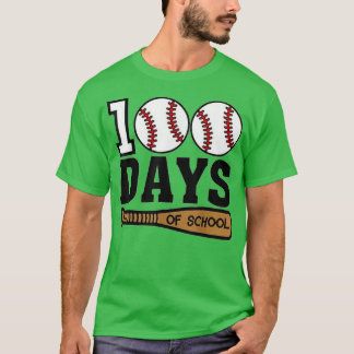 野球100日スクール幸せ100th Day Teache Tシャツ