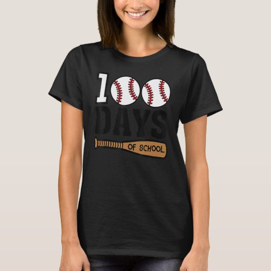 野球100日スクール幸せ100th Day Teache Tシャツ (正面)