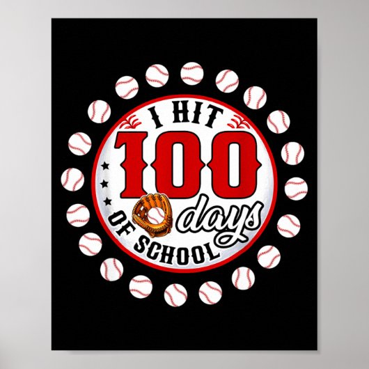 野球100日目を迎えました 野球少年 ポスター (正面)