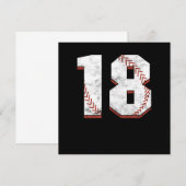 野球18歳誕生日お祝いスポーツギフト 招待状 (正面/裏面)