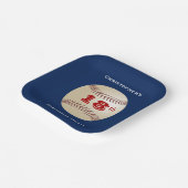 野球18thバースデーパーティーブルー・スクエア ペーパープレート (傾斜あり)