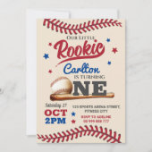 野球1stファースト誕生日招待状 招待状 (正面)