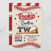 野球2歳の誕生日おめでとう！ 招待状 (正面/裏面)