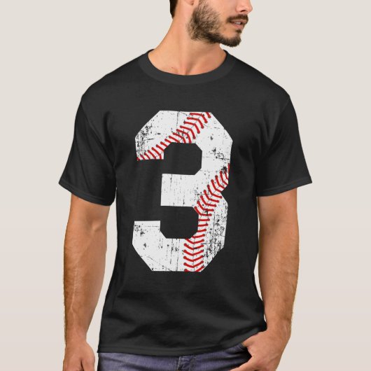 野球3ジャージー番号 Tシャツ (正面)