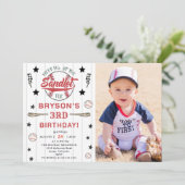 野球3回目の誕生日ヴィンテージルーキーパーティー 招待状 (スタンド正面)