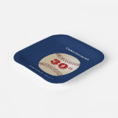 野球30歳の誕生日パーティーシンプルブルースクエア ペーパープレート (傾斜あり)