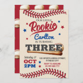 野球3rd第三誕生日招待状 招待状 (正面/裏面)