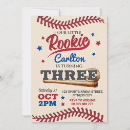 野球3rd第三誕生日招待状 招待状