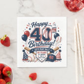 野球40歳の誕生日パーティー スタンダードランチョンナプキン (インサイチュ)