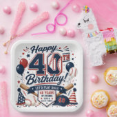 野球40歳の誕生日パーティー ペーパープレート (パーティー)